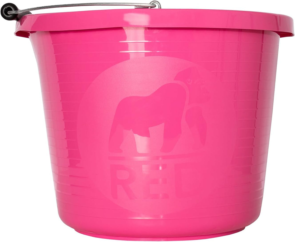 Red Gorilla Premium Builder's Bucket | 14 litre, 3 Gallon | 1 x Pink