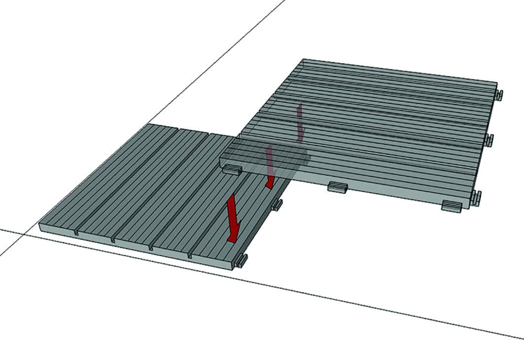 Eco Garden Clip Lock Deck Tile | Graphite Grey | 30x30cm | 6 Tiles Per Pack