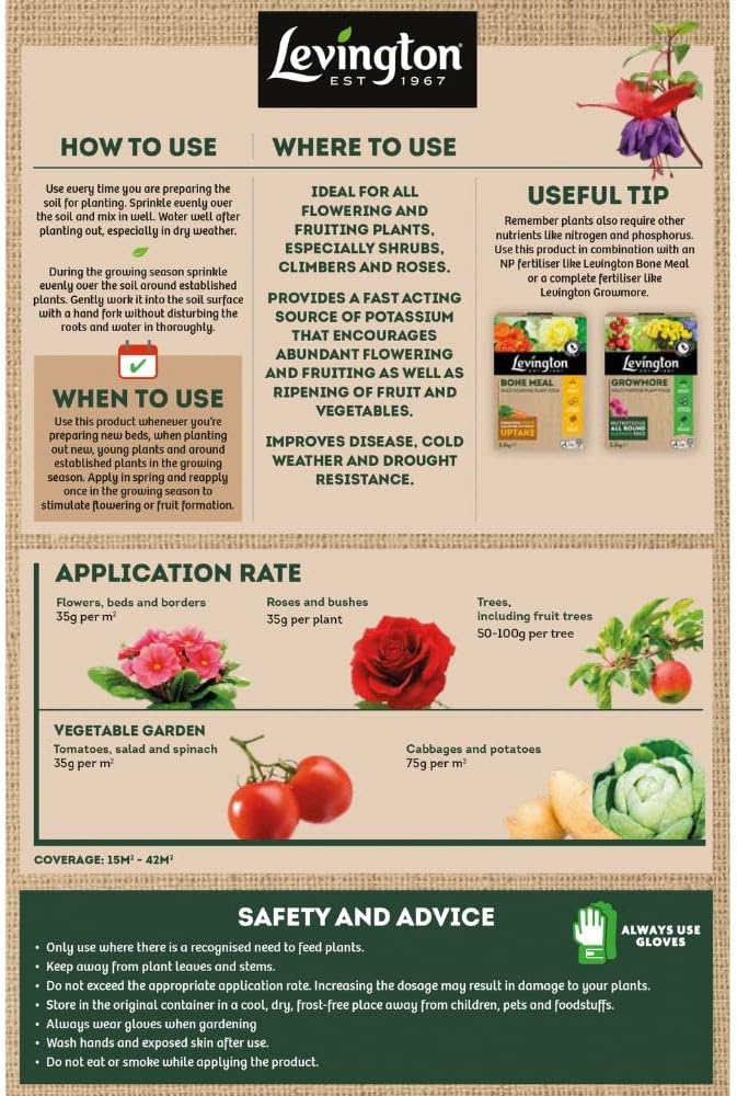 Levington by Miracle-Gro Natural Sulphate of Potash 1.5kg