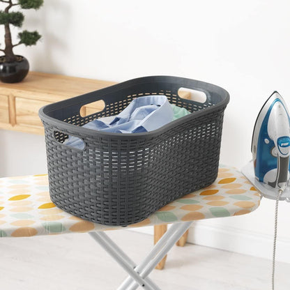 Addis Charcoal Rattan Hipster Laundry Basket