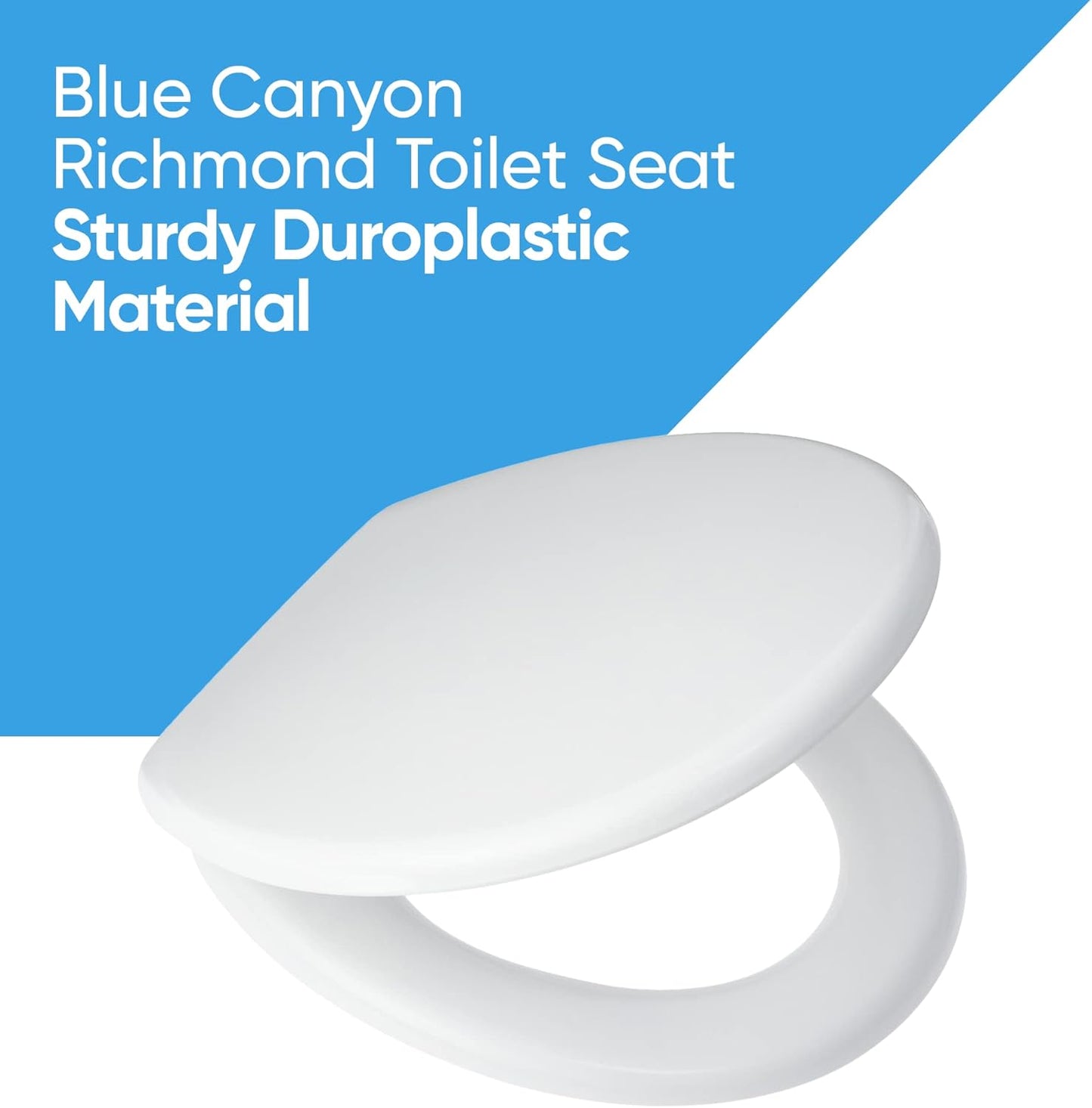 Blue Canyon Richmond Duroplastic Toilet Seat  Soft Close Toilet Seat White