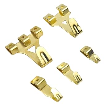 Extra Large {No.4} Brass Plated Picture Hanging Hooks Pack of 2