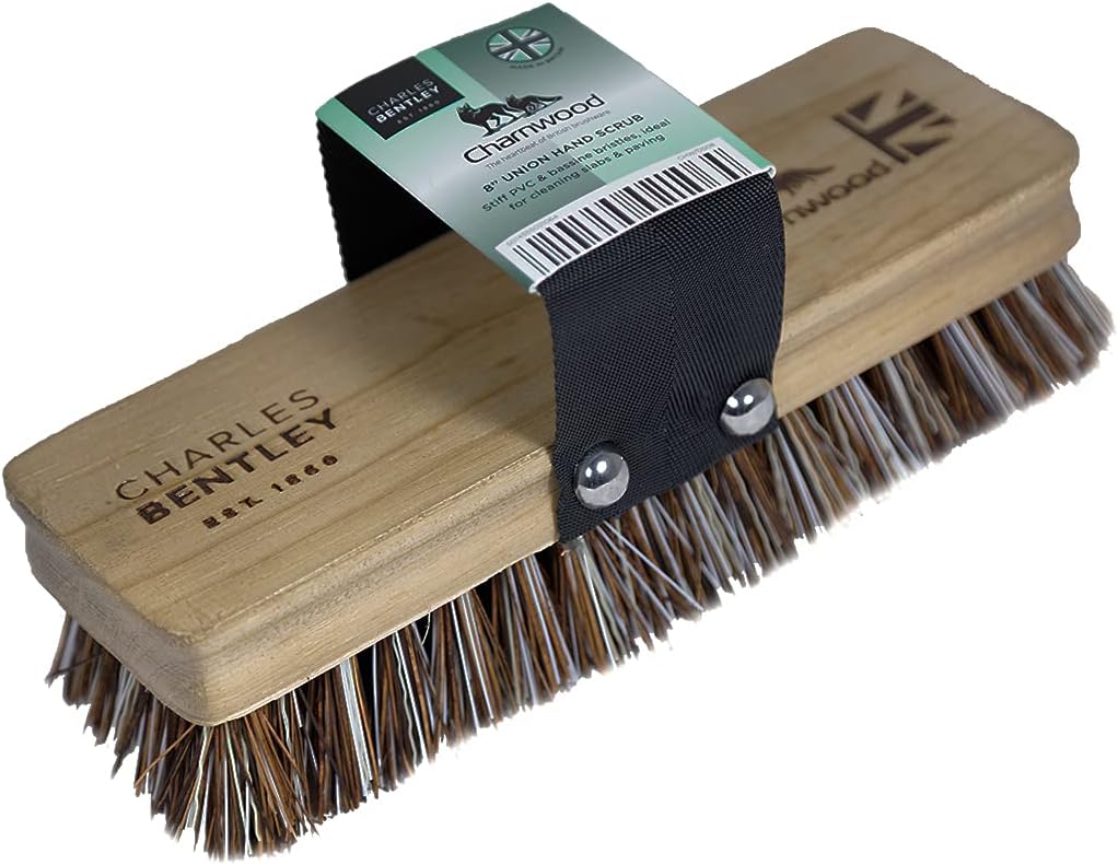 CHARLES BENTLEY Hand Scrub, Charnwood |  8 inch Brush |  Stiff Bassine Bristles