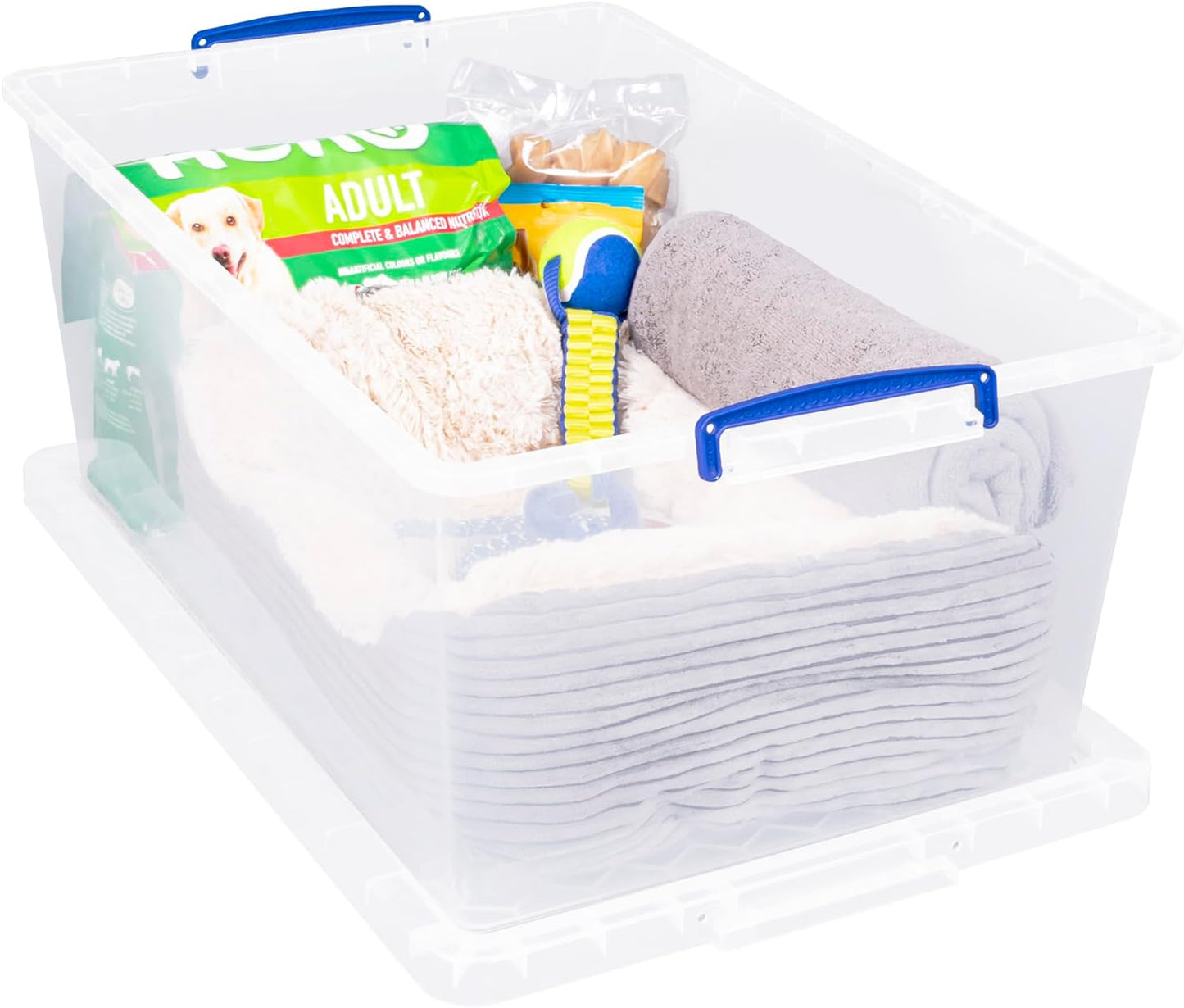 Really Useful Clear Plastic (Nestable) Storage Box 62 Litre