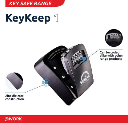 Squire Key Safe Box - 4 Wheel Combination Lock - Wall Mounted Key Safe
