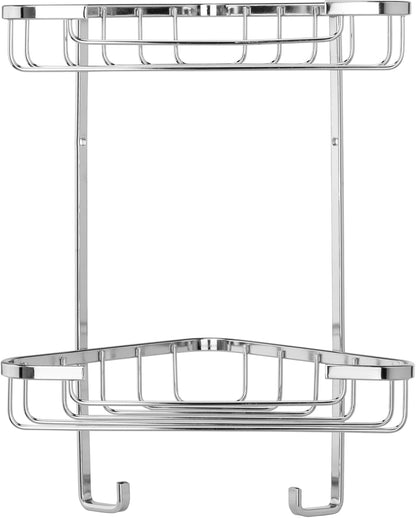 Croydex Chrome Corner Shower Caddy - Medium Two Tier