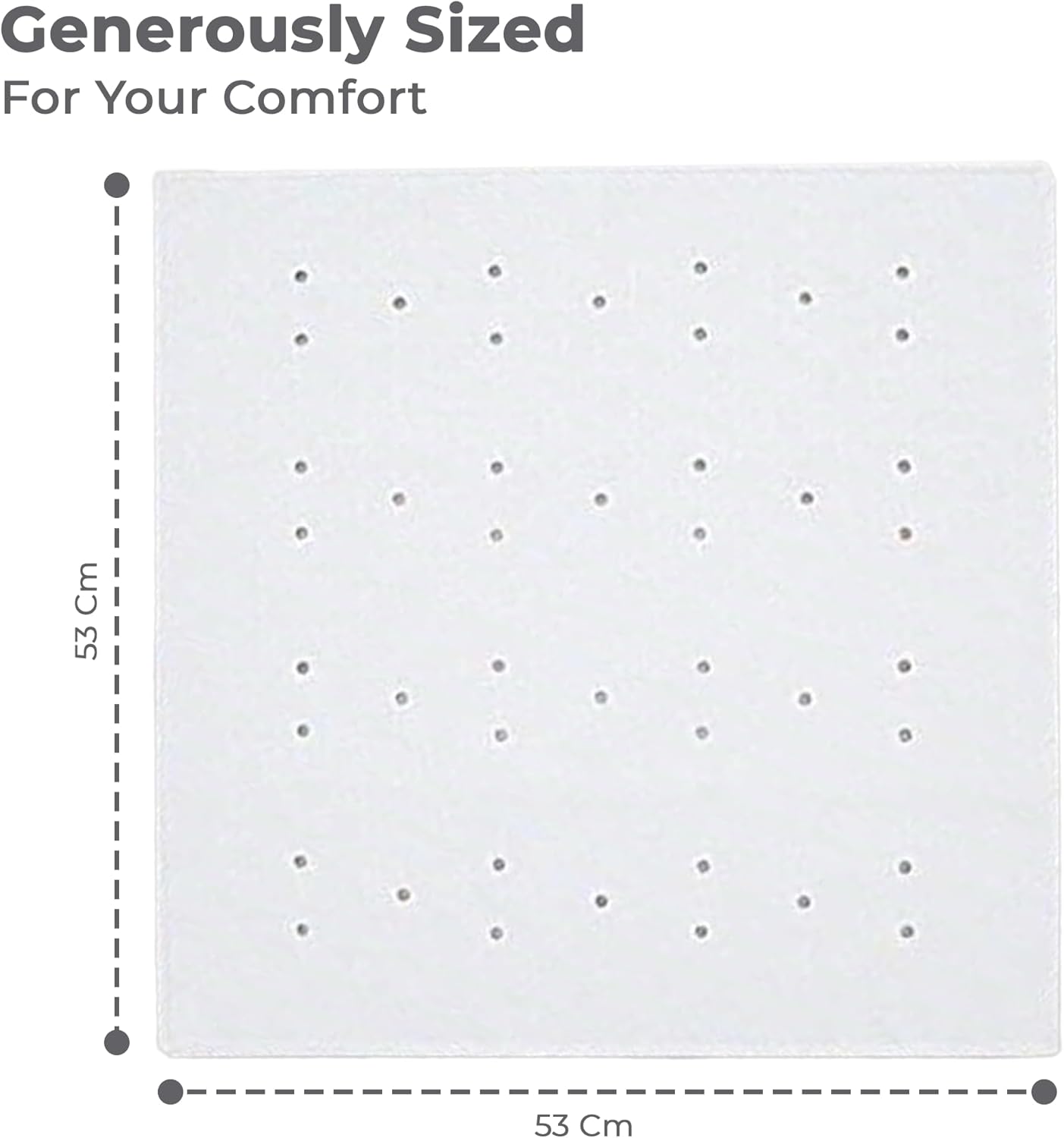 Blue Canyon Nonslip Antibacterial Rubber Shower Mats 53X53 Cm White