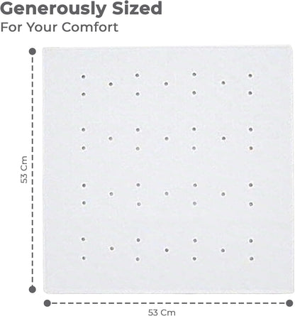 Blue Canyon Nonslip Antibacterial Rubber Shower Mats 53X53 Cm White
