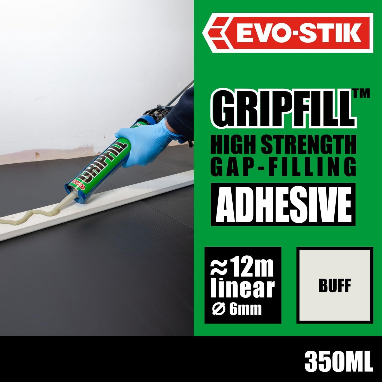EVO-STIK GRIPFILL Gap Filling Adhesive | Bonds almost any surface | Buff 350ml
