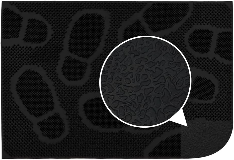 JVL Footprint Scraper Rubber Pin Doormat, 40x60cm