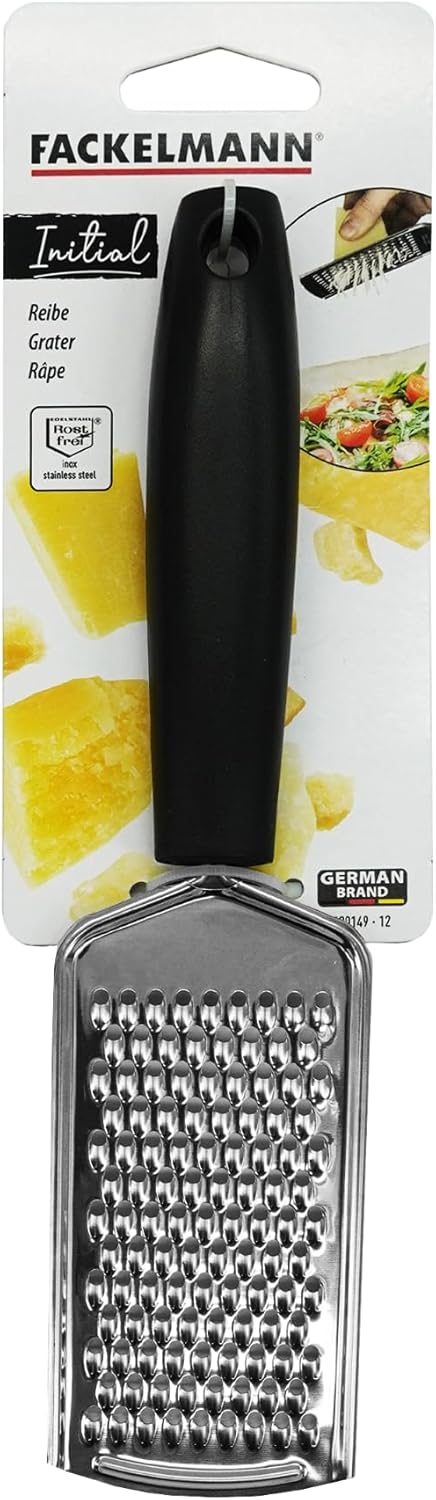 Fackelmann Initial Hand Grater Stainless Steel With Pp Plastic Handle, 24Cm, Silver, Black