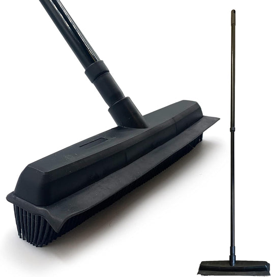 Rubber Broom Indoor With Telescopic Metal Handle