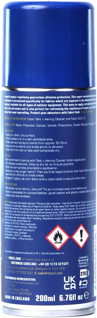 Fabsil GRFAB16 Grangers Gold Universal Silicone Water Proofer - Black, 200 ml