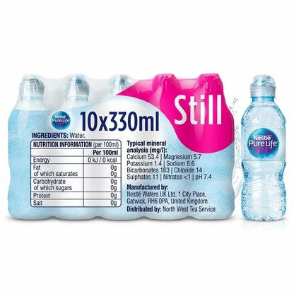 Nestle Pure Life Bottled Water 10x330ml Sports Cap
