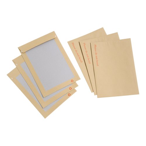 5 Star Recycled C4 Board Backed Envelope Hot Melt Peel and Seal 120gsm Manilla (Pack of 125) 906
