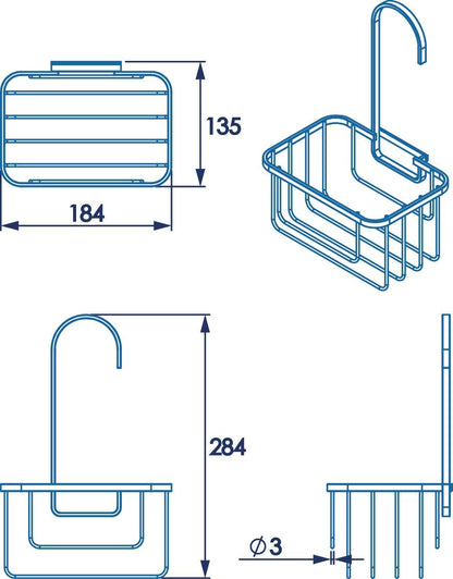 Croydex Hook Over Shower Caddy, Bathroom Storage Unit