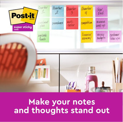 Post-it Super Sticky 76x76mm 90 Sheets Carnival Cardboard Packaging (Pack of 12) 654-12SS-CARN
