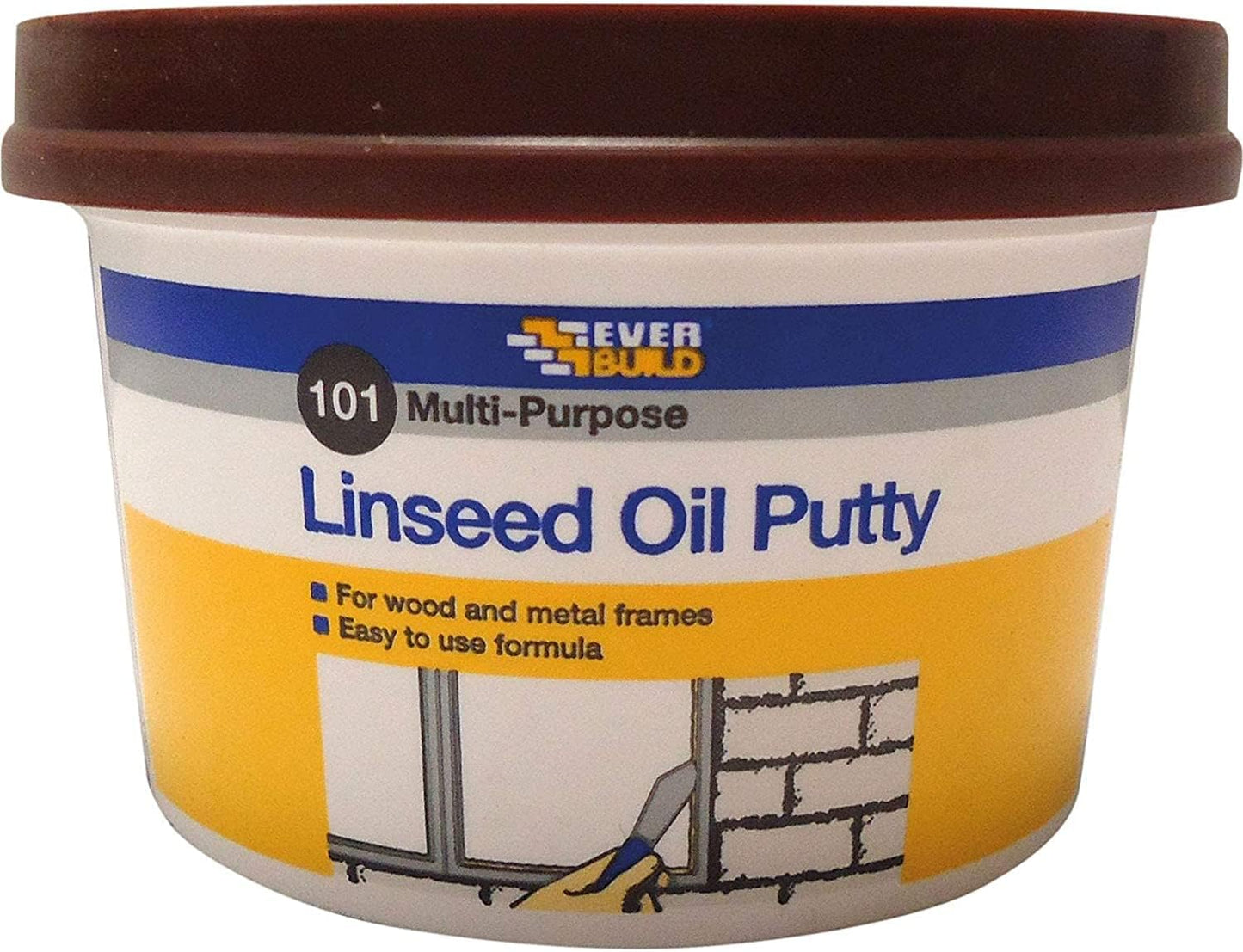 Everbuild 101 Multi-Purpose Linseed Oil Putty €“ Suitable For Single Pane Glass €“ Brown €“ 500 G