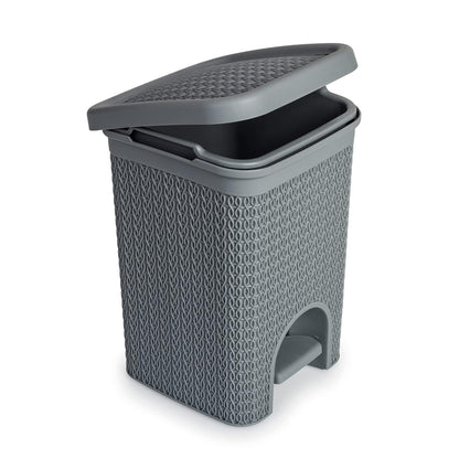 Fixtures Lace Design Grey Pedal Bin 5 Litre