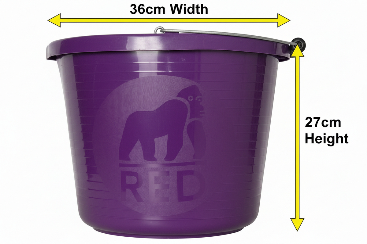Red Gorilla Premium Builder's Bucket | 14 litre, 3 Gallon | 1 x Pistachio