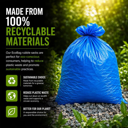 Ecobag - 6 Pack Blue Rubble Bags - 30L - 80 Microns