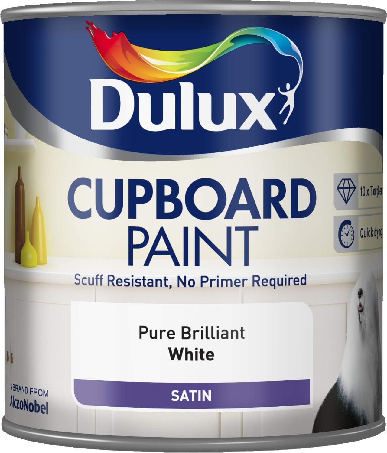 Dulux Retail Cupboard Paint Pure Brilliant White 600Ml