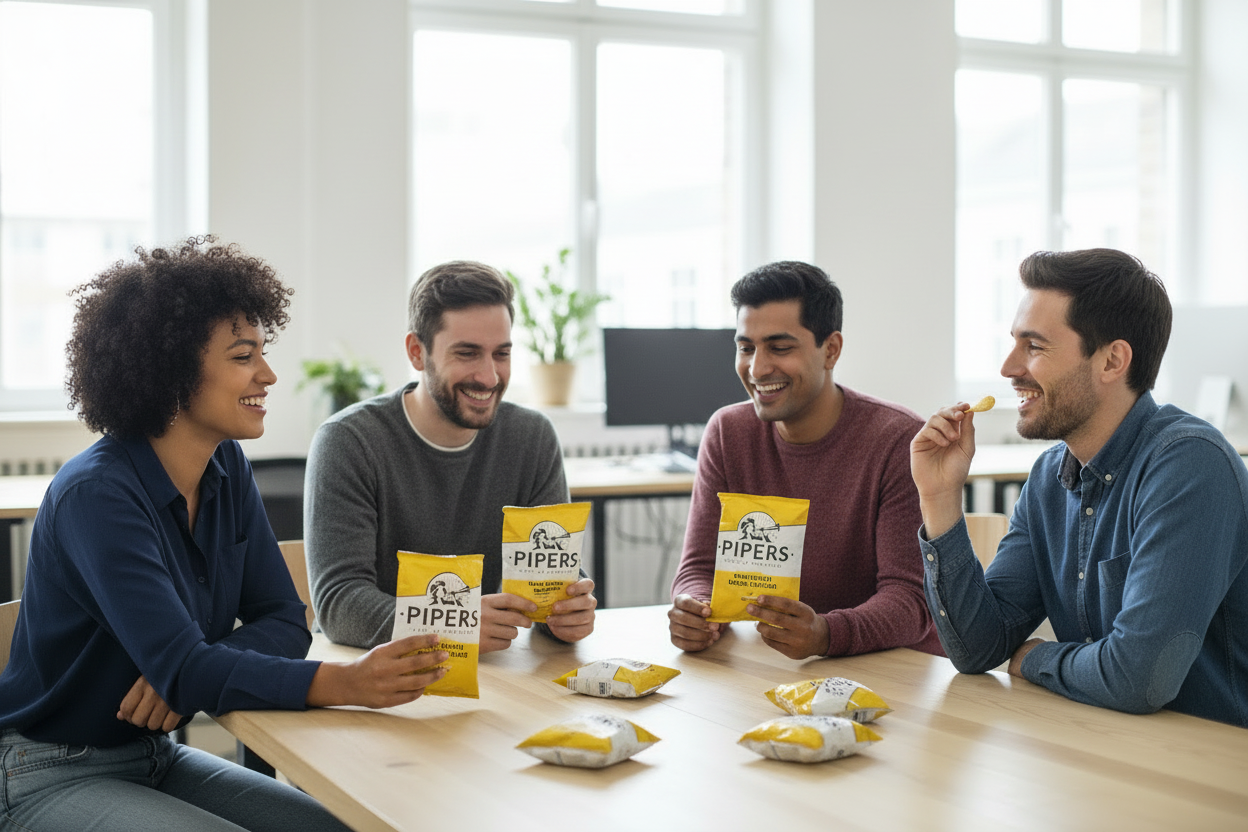 Pipers Gluten-Free Lye Cross Cheddar & Onion Vegetarian Crisps Multi-Pack | 24 x 40g