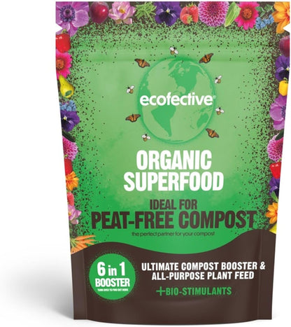 Ecofective Organic Super Food Booster For Peat-Free Compost, 800G Powder