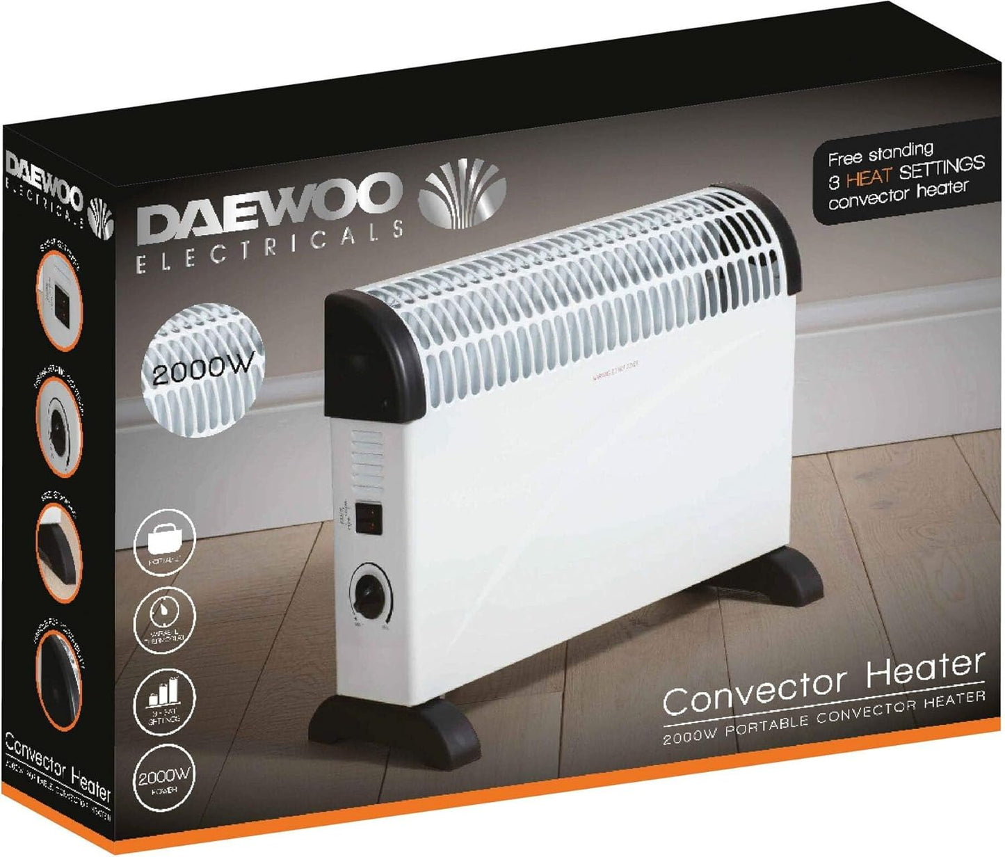 2000W Convector Heater White