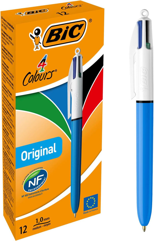 Bic 4 Colours Original Pen Box 12's