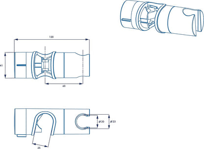 Croydex Universal Riser Rail Slider Chrome