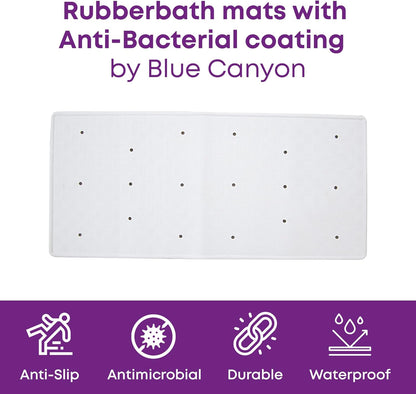 Blue Canyon Anti-Bacterial Rubber Bath Mat - White (34 X 74Cm)
