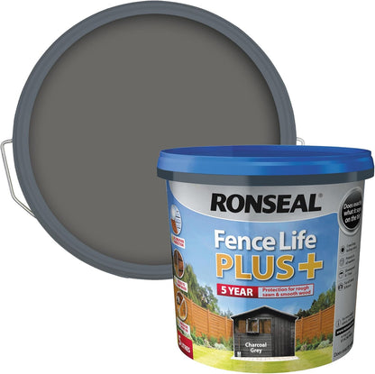 Ronseal Fence Life Plus, Charcoal Grey, 5 Litre