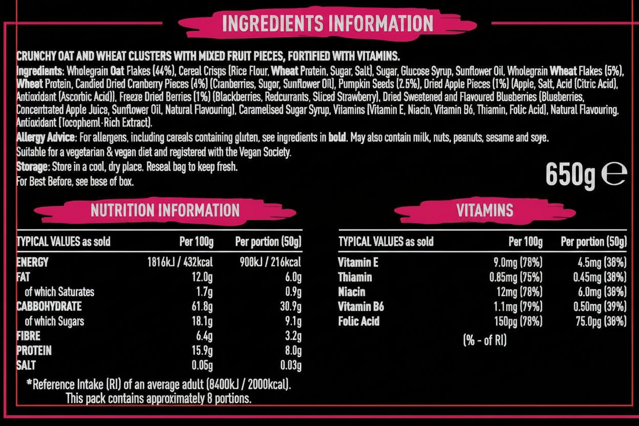 Fuel 10K Berry Granola Cereal 650g Box