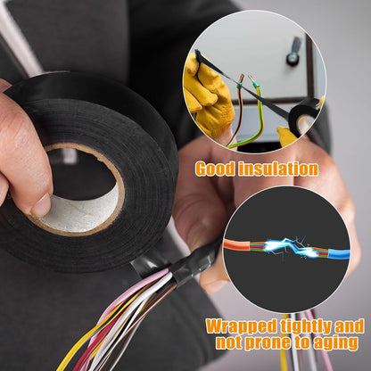 Black PVC DENCON Electrical Tape 19mm x 20M Insulation Tape (Pack of 1-10)