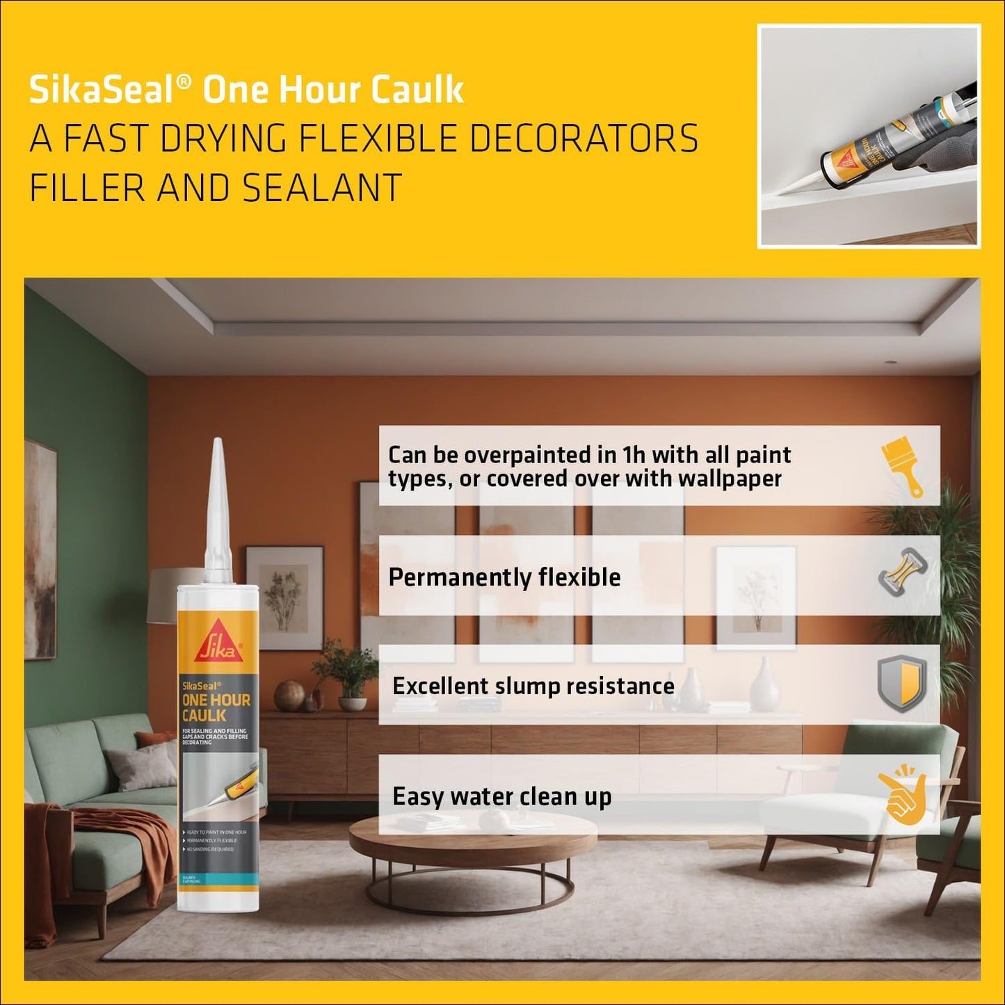 SikaSeal One Hour Caulk |  White | 1 x 300 ml