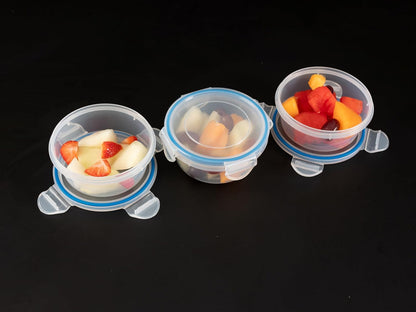 Addis Clip Tight Food Storage Containers 300 Ml Round Pack Of 3 Clear