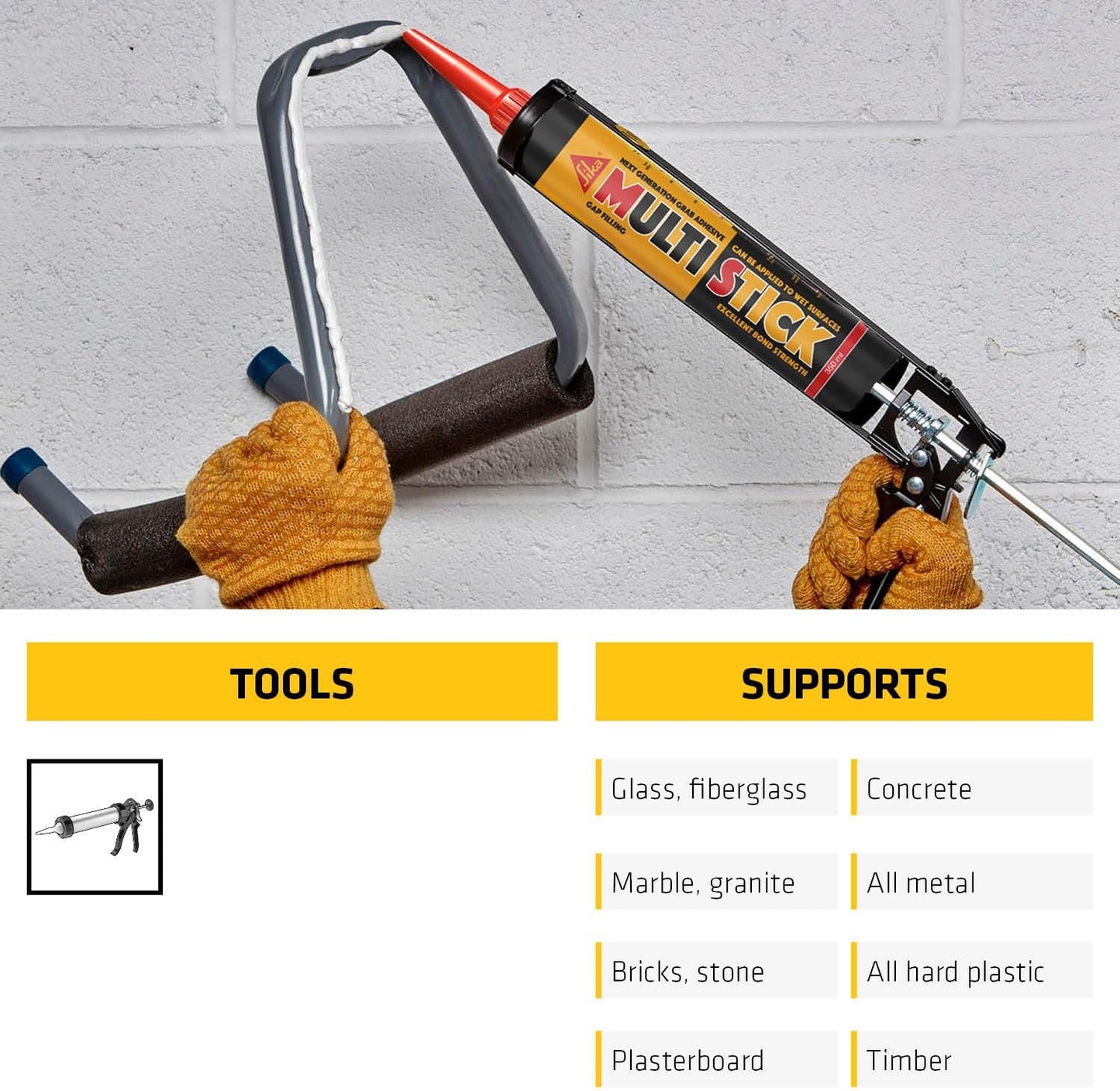 Everbuild Multi Stick | Hybrid Polymer Adhesive | Internal and External Use | White | 350ml