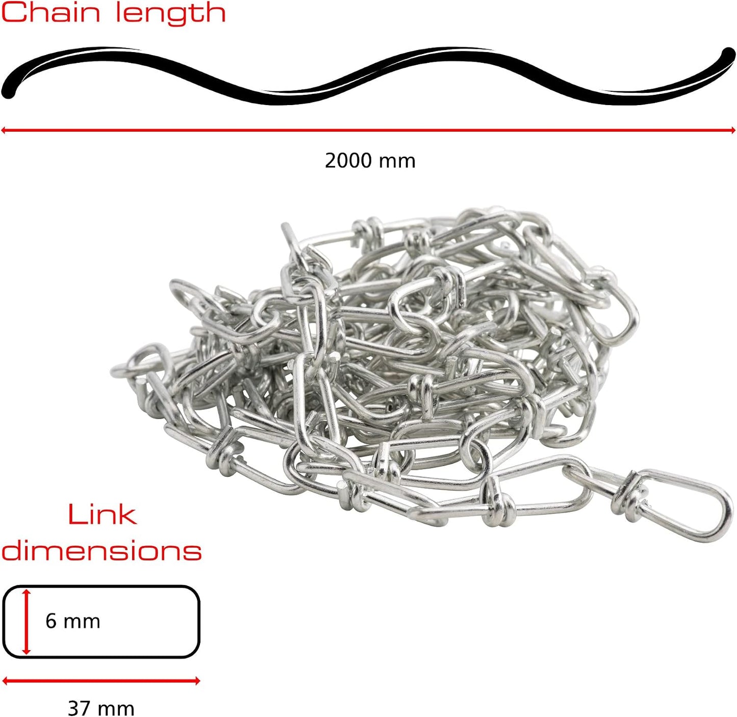 Sterling KZ24L2 Knotted Chain, Bright Zinc Bright Zinc Plated 2.4mm x 2m