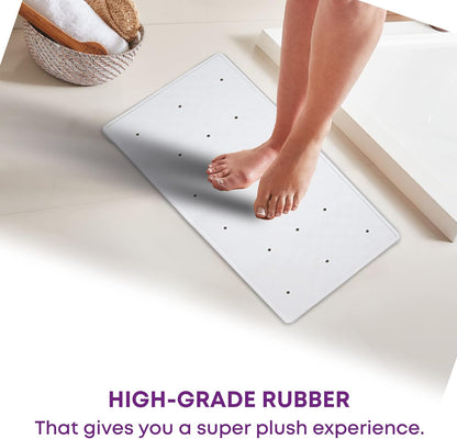 Blue Canyon Anti-Bacterial Rubber Bath Mat - White (34 X 74Cm)