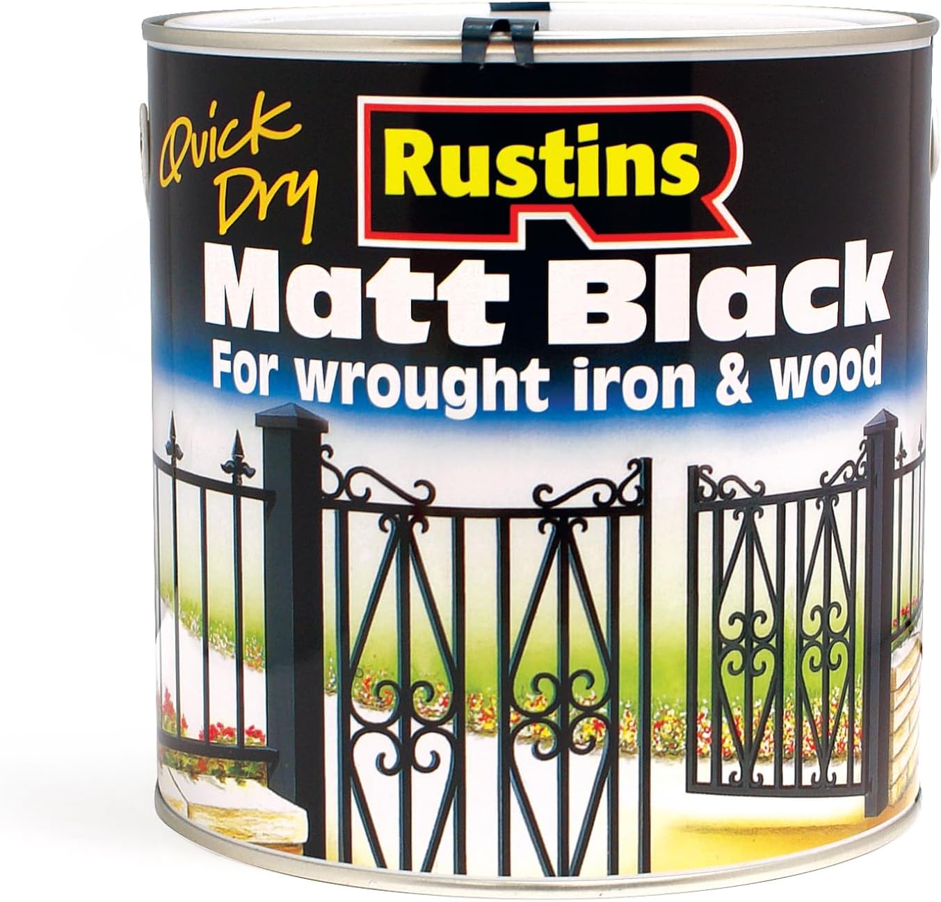 Rustins Quick Drying Paint | Matt Black | Interior & Exterior | 2.5 Litre