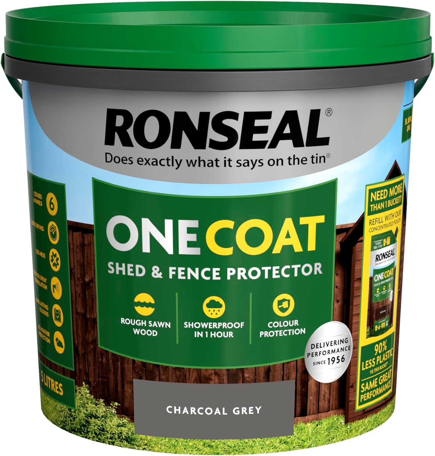 Ronseal One Coat Shed and Fence Protector Charcoal Grey 5 litres