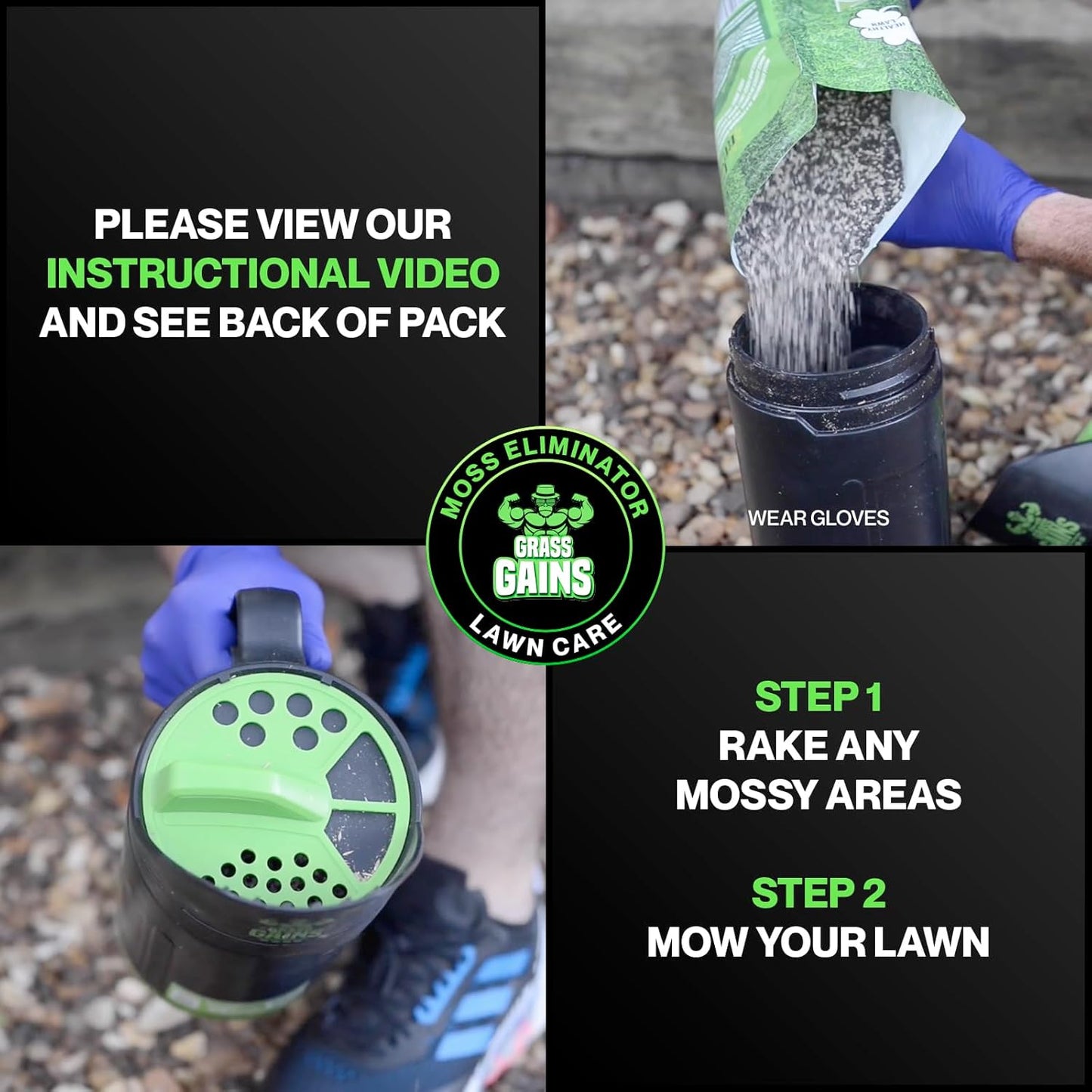 Grass Gains Fast Moss Eliminator | Eco-Friendly Lawn Moss Control 2kg