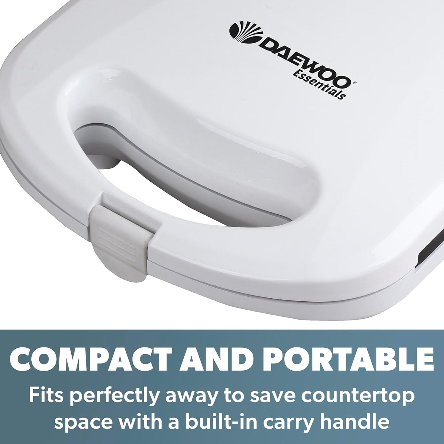 Daewoo Essentials 2 Slice Sandwich Toaster | Deep Fill | Easy Clean | White