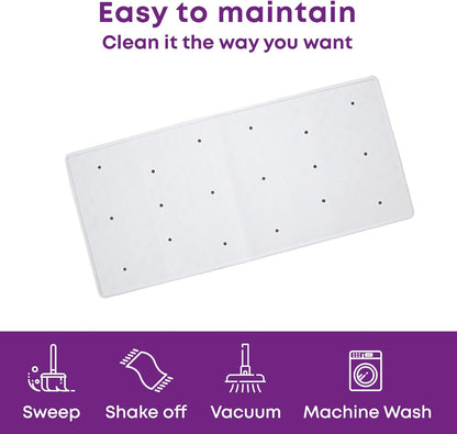 Blue Canyon Anti-Bacterial Rubber Bath Mat - White (34 X 74Cm)