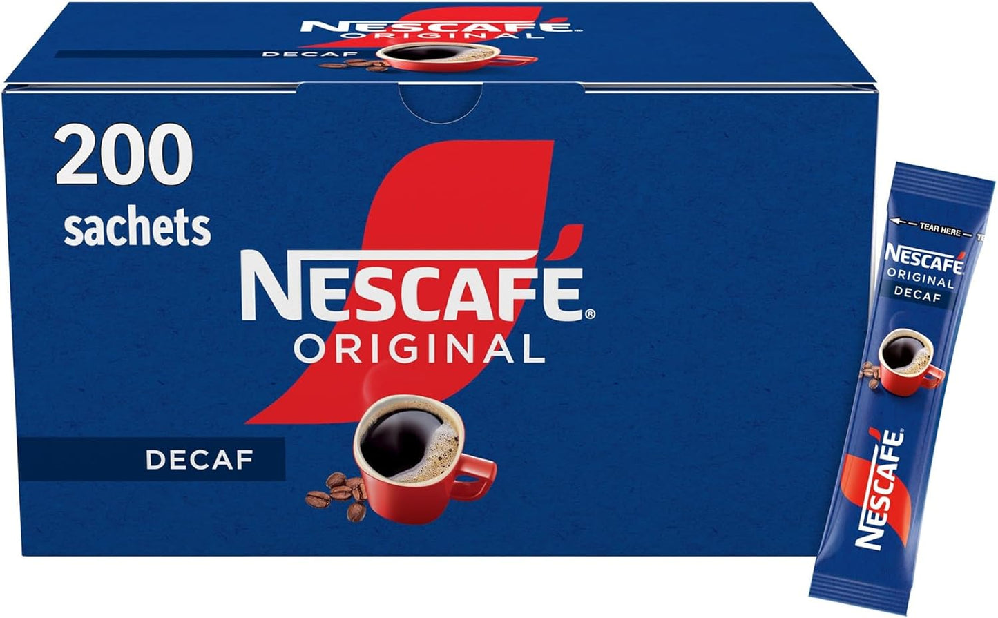 NESCAFÉ Original Decaf Instant Coffee Sachets - 200 x 1.8g Sticks