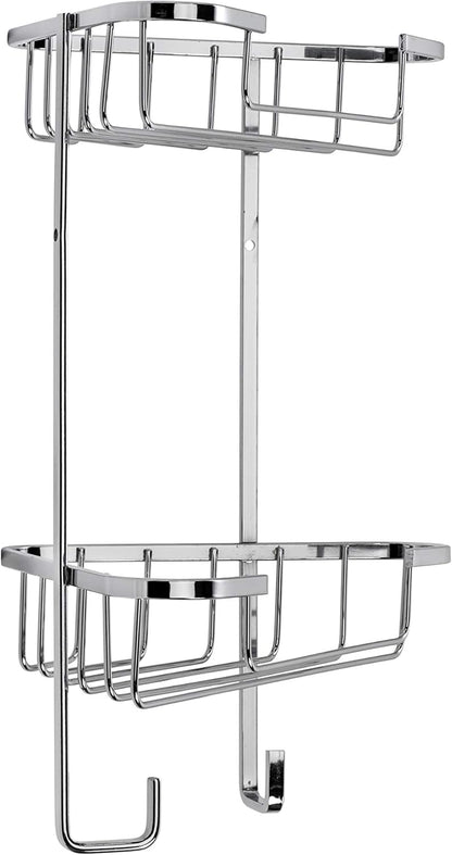 Croydex Chrome Corner Shower Caddy - Medium Two Tier