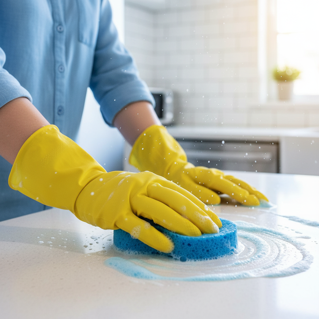 Duzzit Household Gloves | 100% Latex | Comfort Fit | Lined | 5 Packs Of 2 | Size Large | Yellow