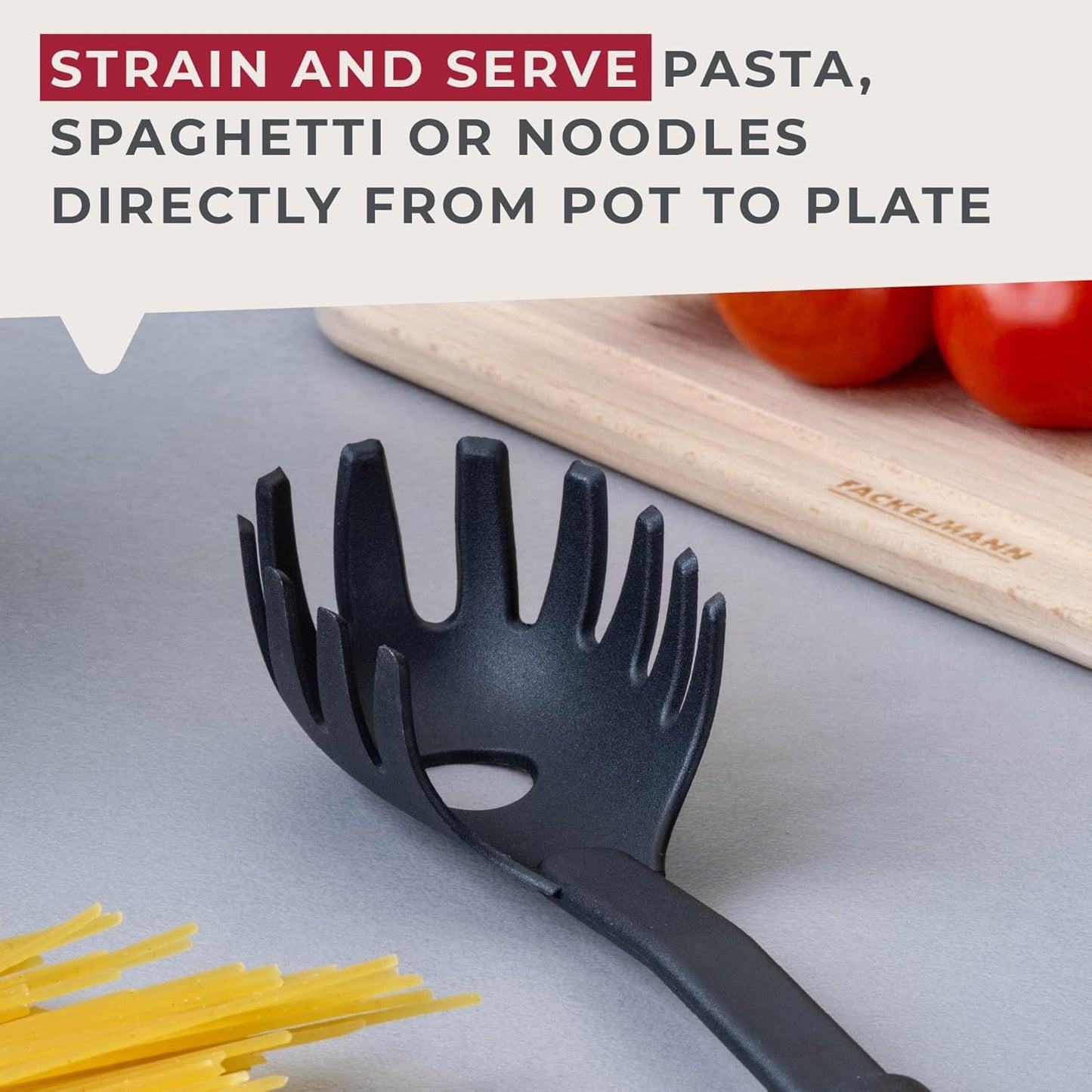 Fackelmann Initial Spaghetti Spoon 30cm, Black