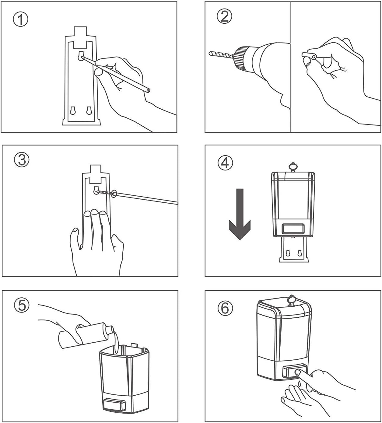 Hand Gel/Soap Clear Universal Wall Mountable Dispenser 500ml